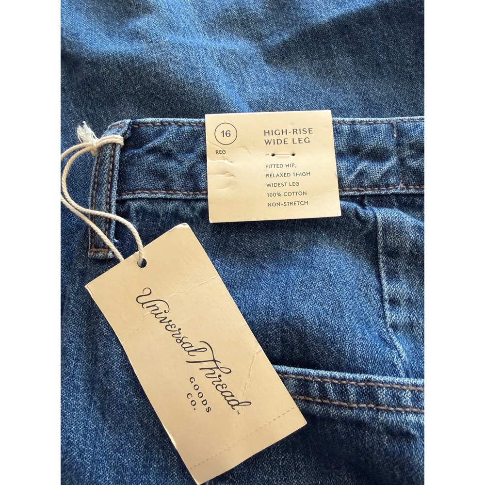 Universal Thread High Rise Wide Leg Jeans Womens 16 Regular Medium Wash NWT - Picture 4 of 6